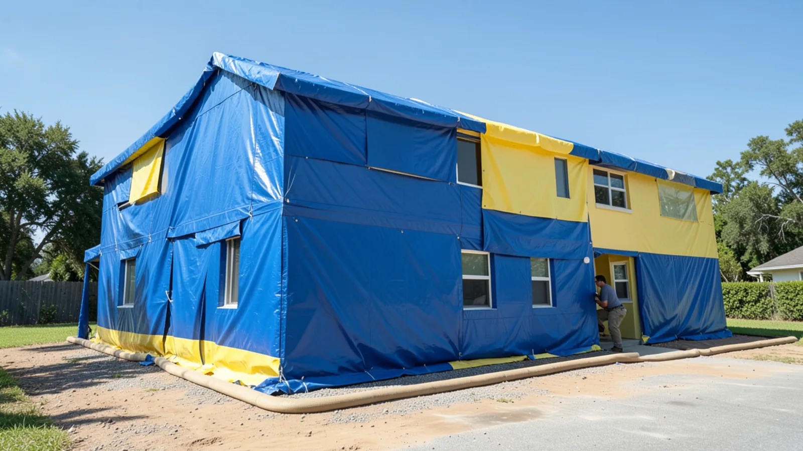 Whole home drywood termite tent fumigation in Apollo Beach FL